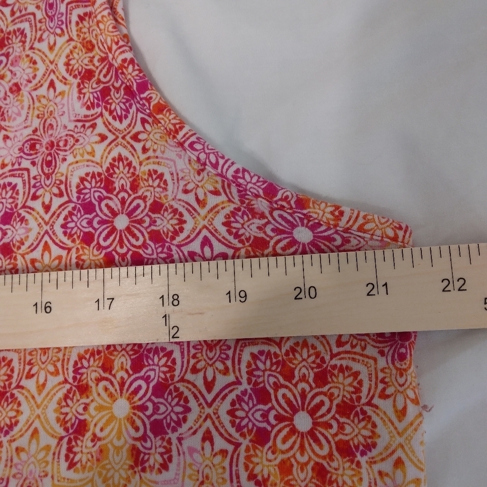 XL Floral Medallion Tank Top Tunic Stretch Print Bright Kim Rogers - Picture 9 of 9